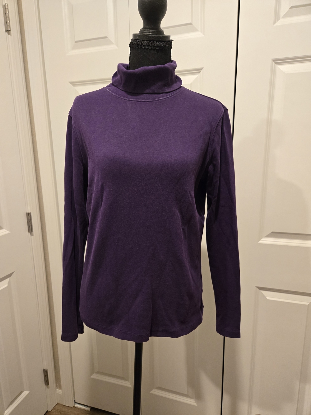 St. John's Bay Purple Turtleneck Long Sleeve Top